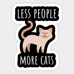 Less People More Cats Sticker